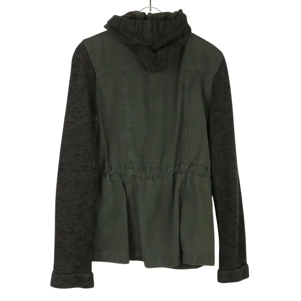 Charlotte Russe Green Military Jacket Hooded Utility Jacket Medium Casual